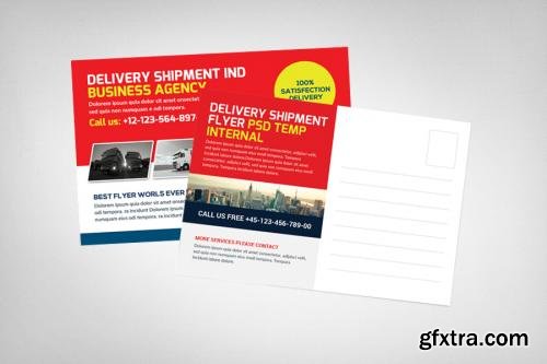 CreativeMarket Delivery Shipment Postcard Template 615050