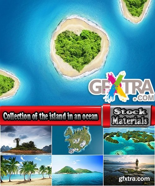 Collection of the island in an ocean of tropical forest Palm Beach Resort Sea 25 HQ Jpeg