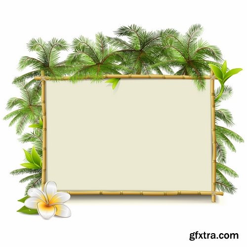 Collection of grass plant with an ad billboard frame 25 EPS