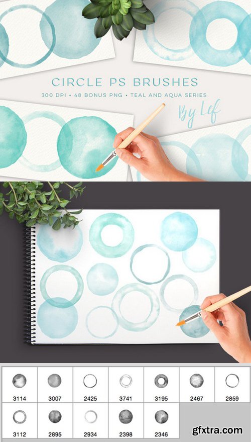 CM - Watercolor Circles Photoshop Brushes 634719