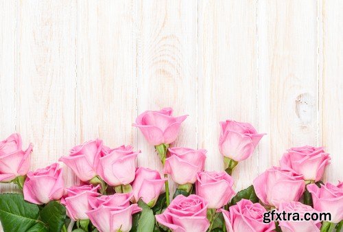 Roses on a wooden background-7xJPEGs