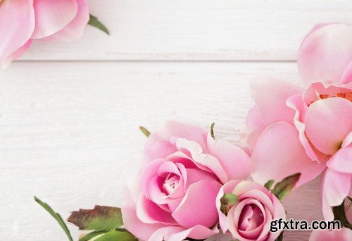 Roses on a wooden background-7xJPEGs