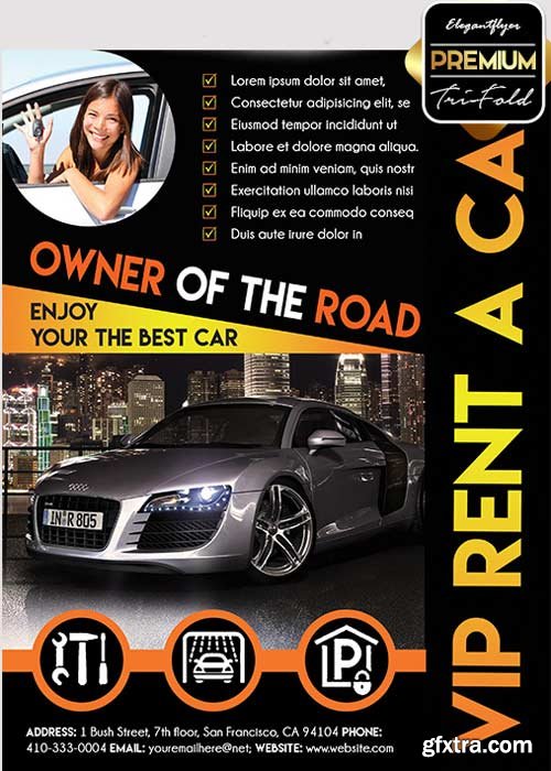 Rent Car Flyer V3 PSD Template + Facebook Cover