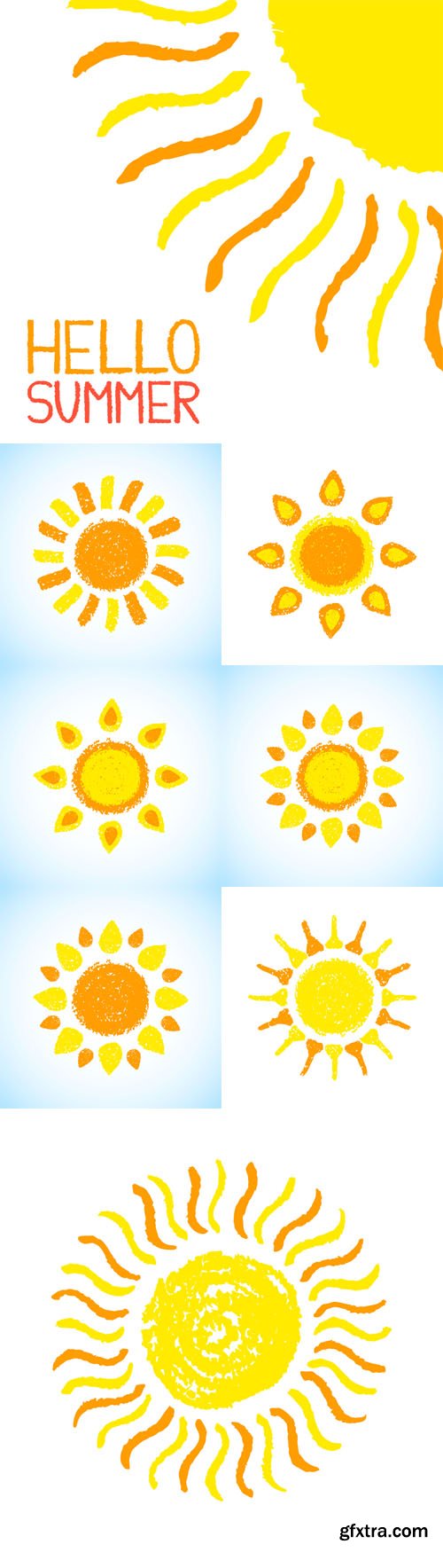 Vector Set - Hand Drawn Sun