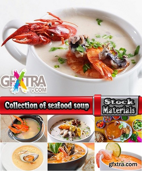 Collection of seafood soup mussel crab octopus shrimp 25 HQ Jpeg