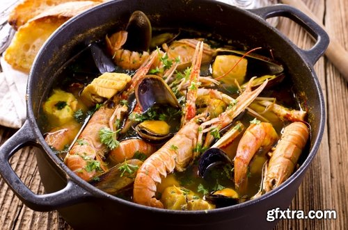 Collection of seafood soup mussel crab octopus shrimp 25 HQ Jpeg