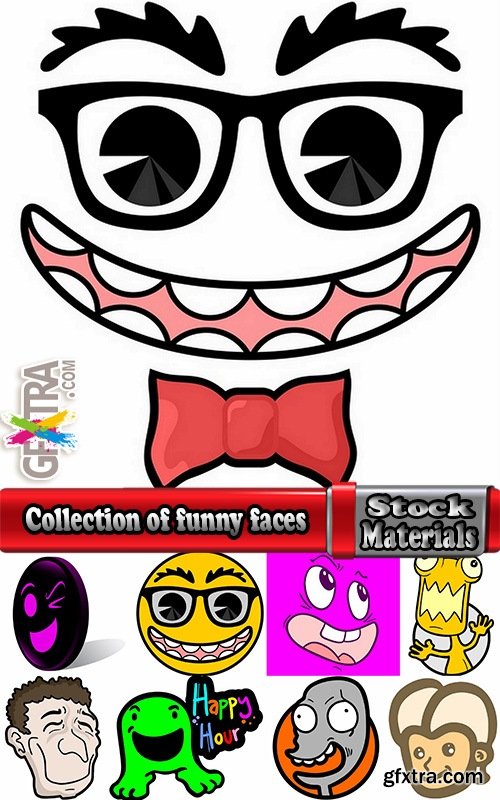 Collection of funny faces caricature cartoon character image to be printed on the fabric T Shirt 25 EPS