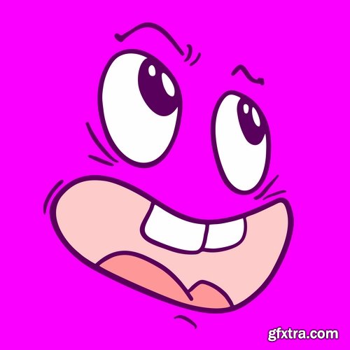 Collection of funny faces caricature cartoon character image to be printed on the fabric T Shirt 25 EPS