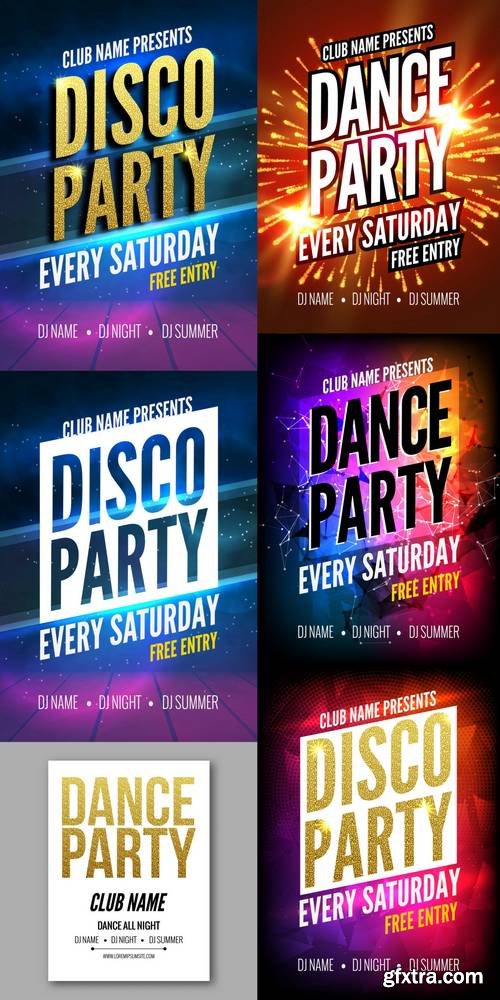 Disco Party Poster Template - Night Dance Party Flyer