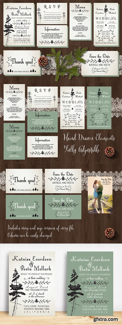 Pine Tree Wedding Invitation Suite - CM 201456