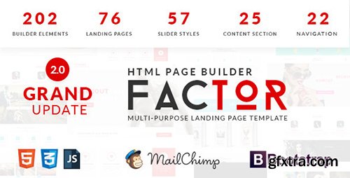 ThemeForest - Factor v2.0 - Multipurpose Landing Page Template With Page Builder - 11759135