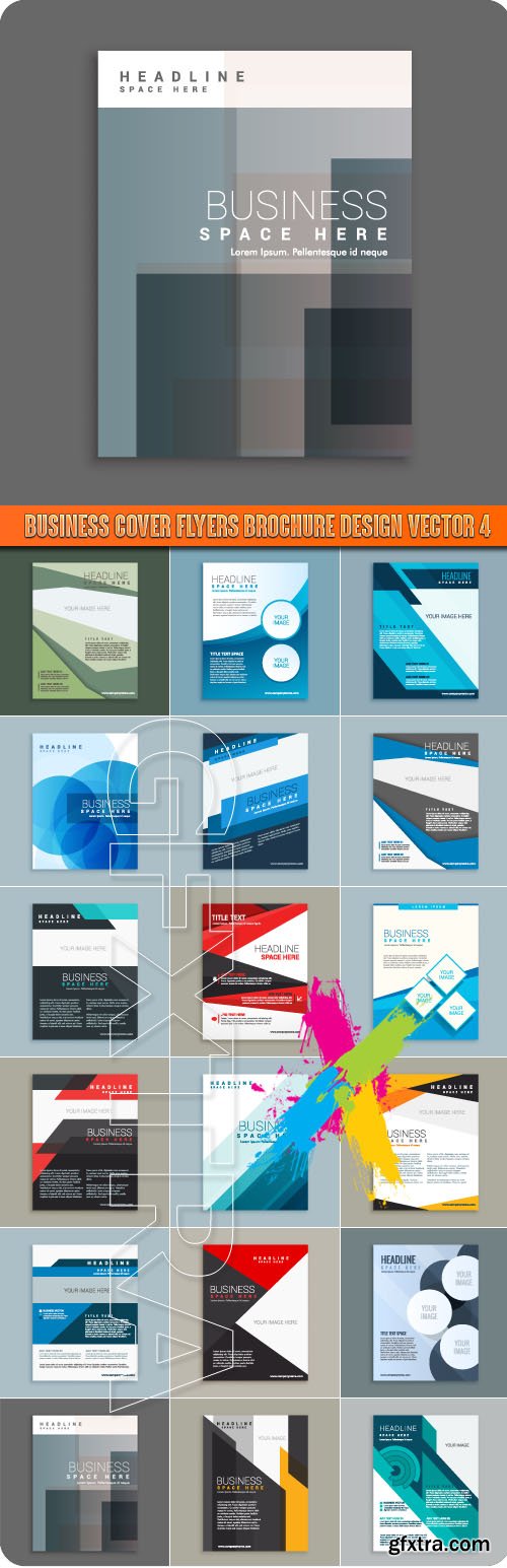 Business cover flyers brochure design vector 4