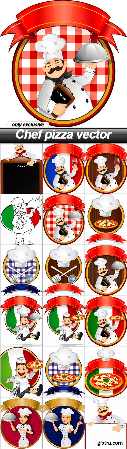 Chef pizza vector - 18 EPS