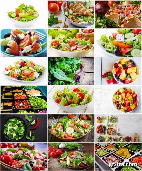 Collection of various salad ingredients fruit vegetables 25 HQ Jpeg