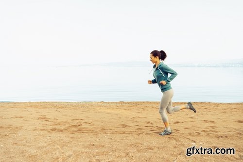 Collection of sports training running on the sand beach sea ocean 25 HQ Jpeg