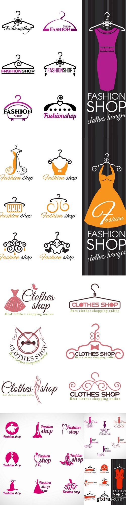 Clothes shop fashion vector set design