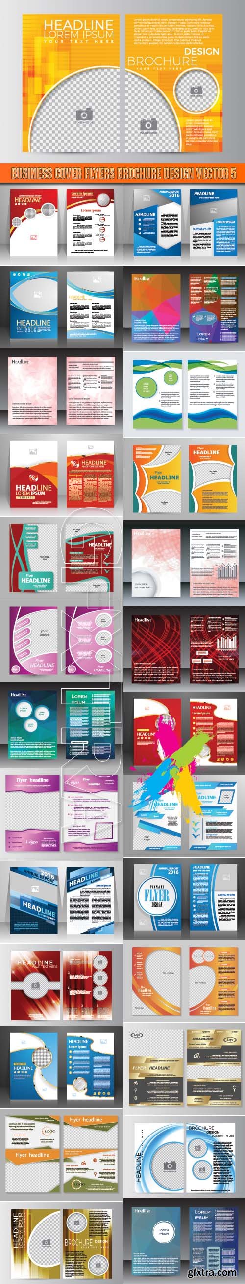 Business cover flyers brochure design vector 5