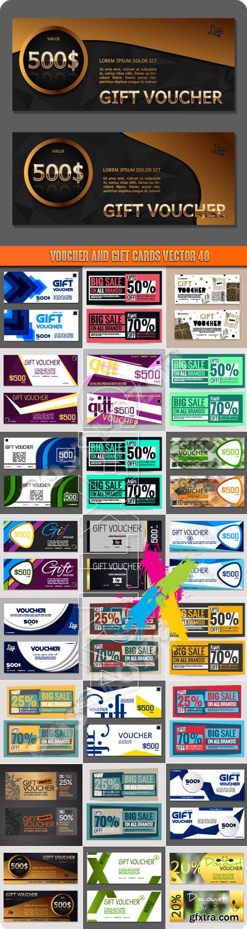 Voucher and gift cards vector 40