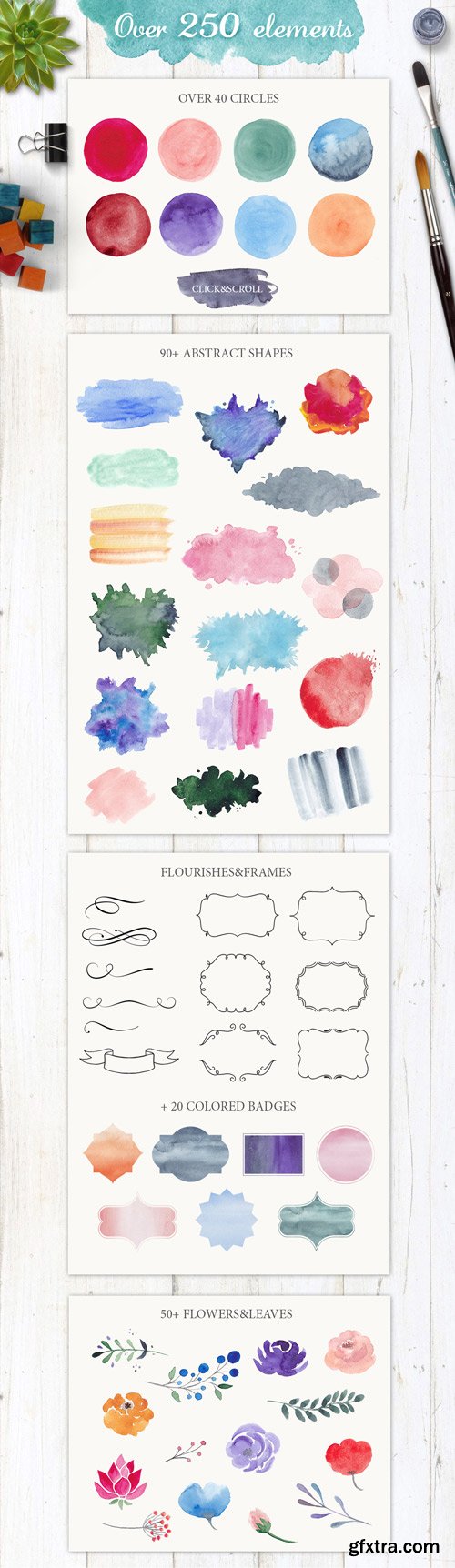 CM 539996 - Watercolor Logo Bundle. DIY