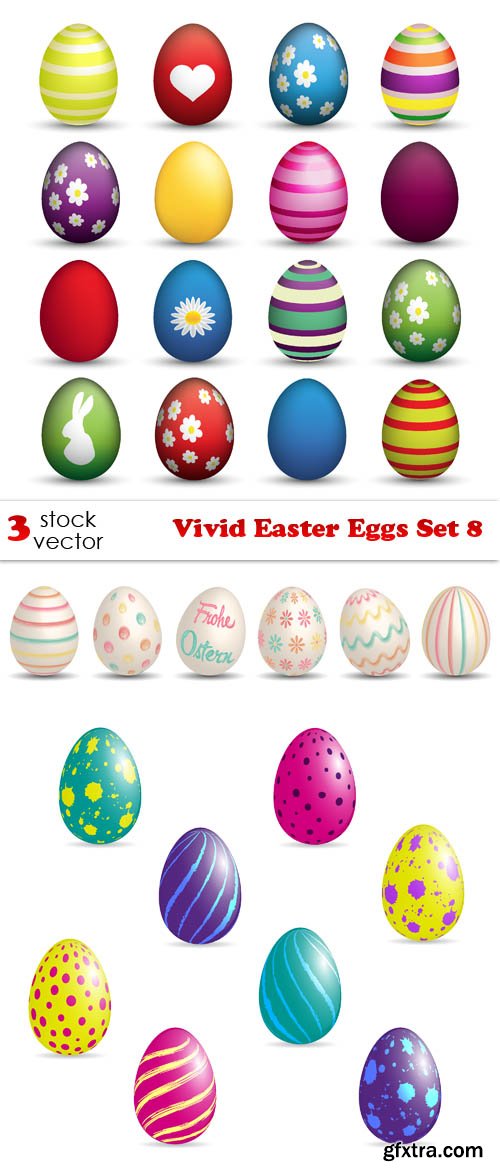 Vectors - Vivid Easter Eggs Set 8