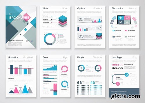 Infographic Brochures for Business Data Visualization - 25xEPS