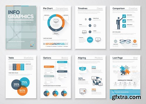 Infographic Brochures for Business Data Visualization - 25xEPS