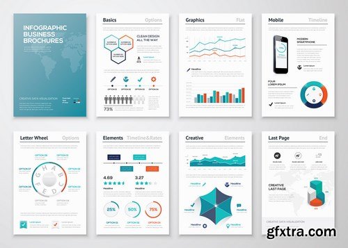 Infographic Brochures for Business Data Visualization - 25xEPS