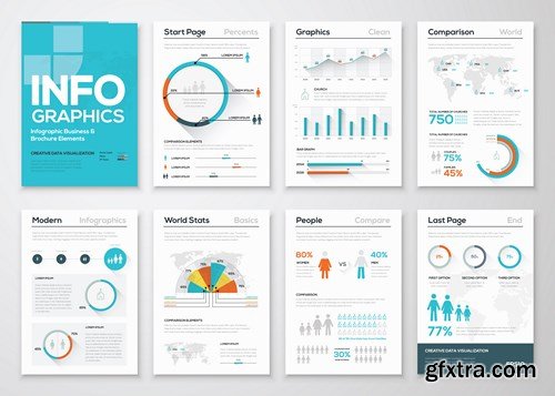 Infographic Brochures for Business Data Visualization - 25xEPS