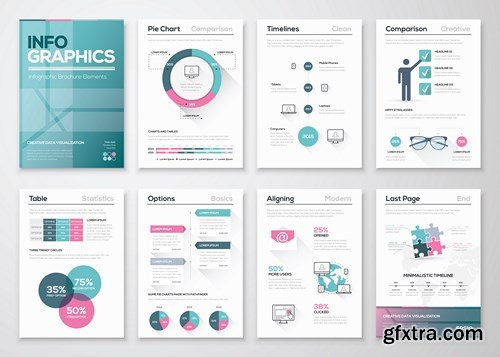 Infographic Brochures for Business Data Visualization - 25xEPS