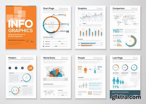 Infographic Brochures for Business Data Visualization - 25xEPS