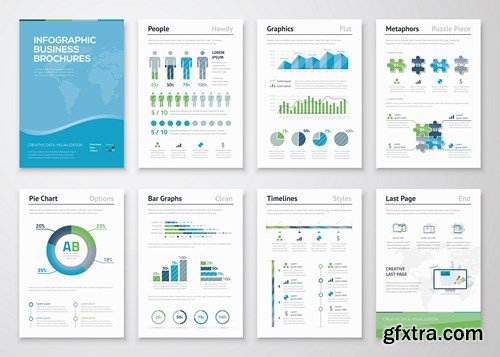 Infographic Brochures for Business Data Visualization - 25xEPS