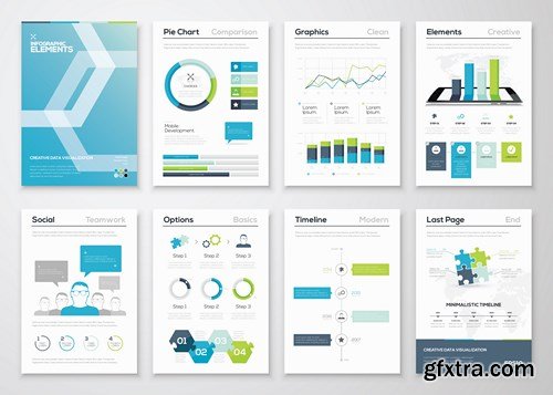 Infographic Brochures for Business Data Visualization - 25xEPS