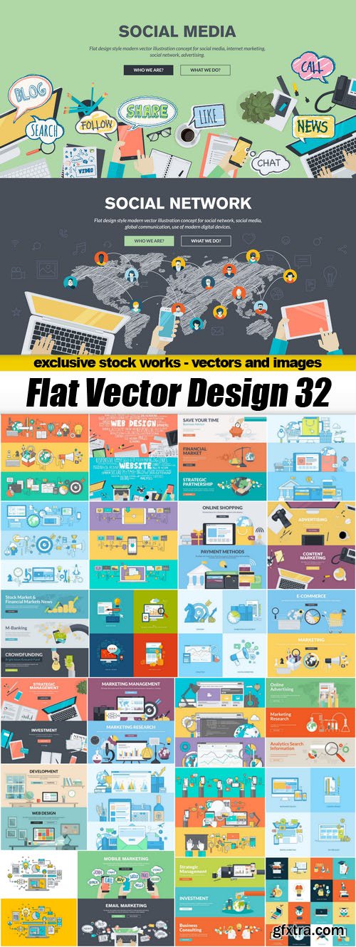 Flat Vector Design 32 - 25xEPS