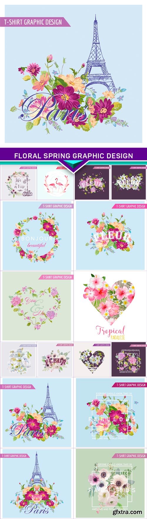 Floral Spring Graphic Design 16x EPS