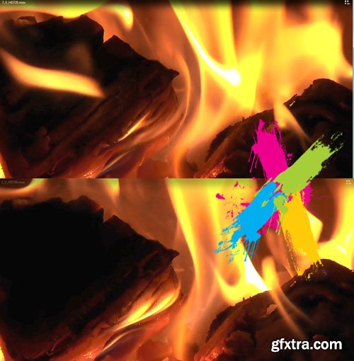 Fire Beautiful ember in furnace - slow motion