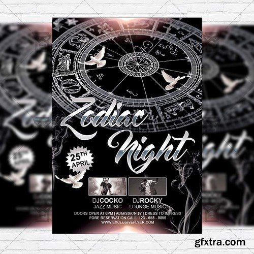 Zodiac Night – Premium Flyer Template + Facebook Cover