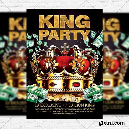 King Party – Premium Flyer Template + Facebook Cover