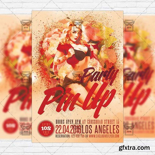 Pin Up Party – Premium Flyer Template + Facebook Cover