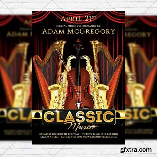 Classic Music – Premium Flyer Template + Facebook Cover