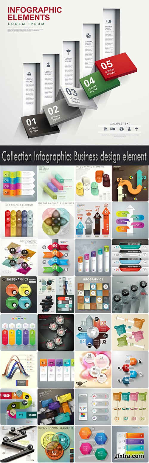 Collection Infographics Business design elements