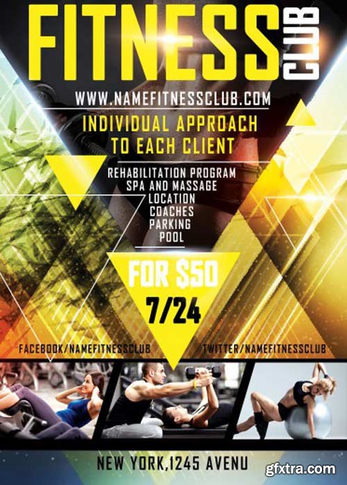 Fitness V8 PSD Flyer Template