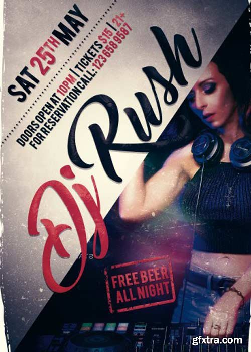 Dj rush PSD Flyer Template