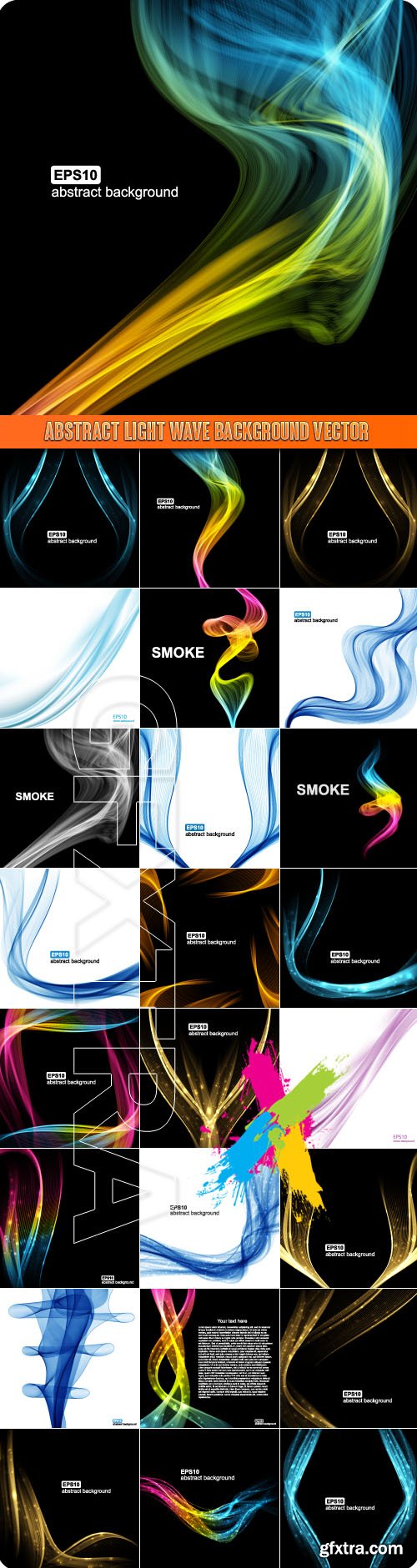 Abstract light wave smoke background vector