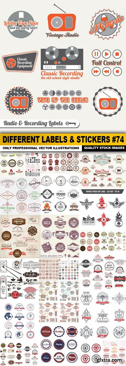 Different Labels &amp; Stickers #74 - 25 Vector