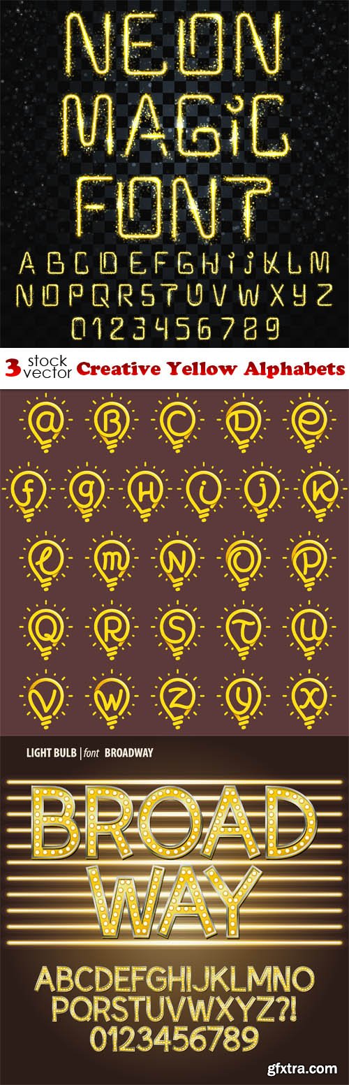 Vectors - Creative Yellow Alphabets