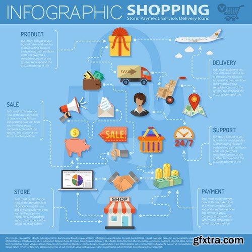 Online shopping infographics-5xEPS