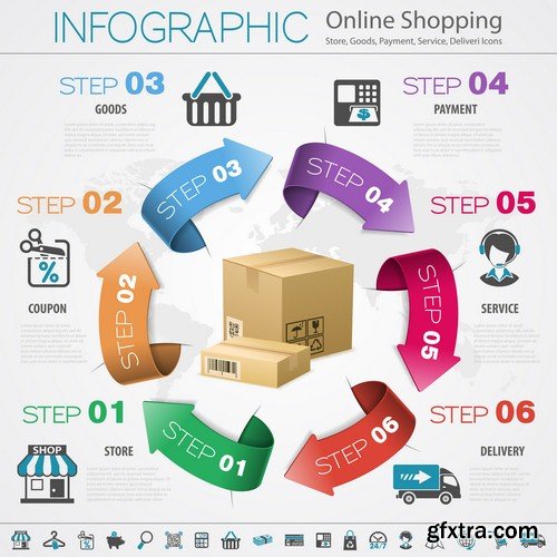 Online shopping infographics-5xEPS