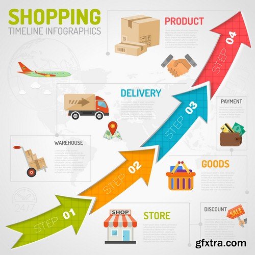 Online shopping infographics-5xEPS