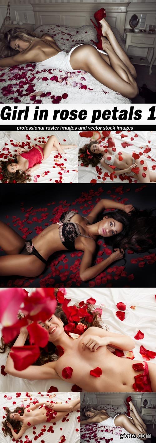 Girl in rose petals 1-6xJPEGs