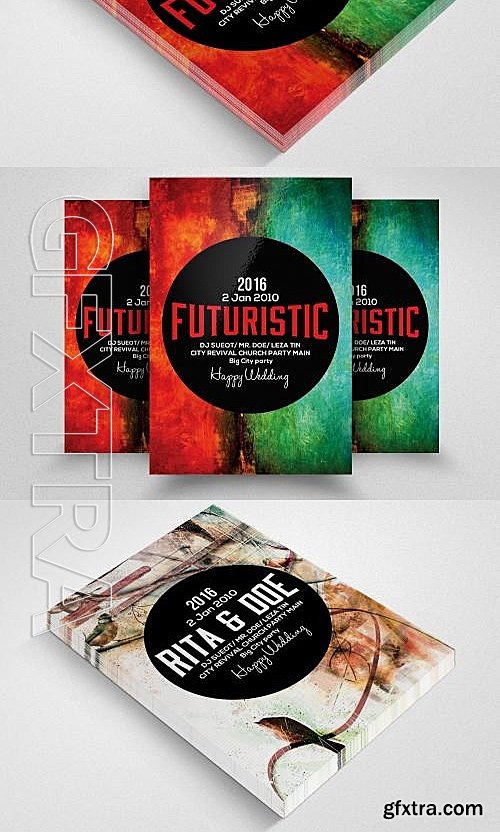 CM - 7 Futuristic Party Flyer Bundle 624180